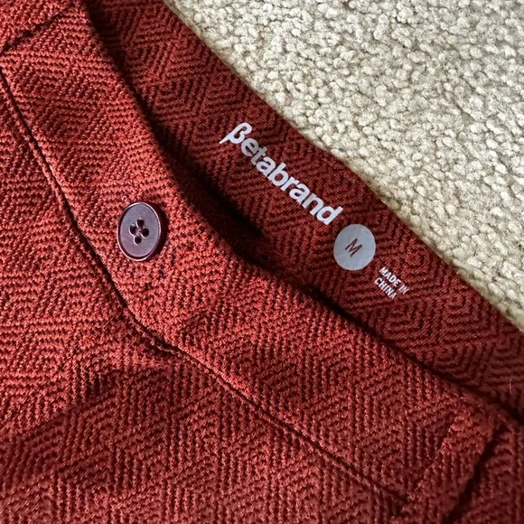 Betabrand dark orange patterned dress pant yoga pants - Picture 5 of 5